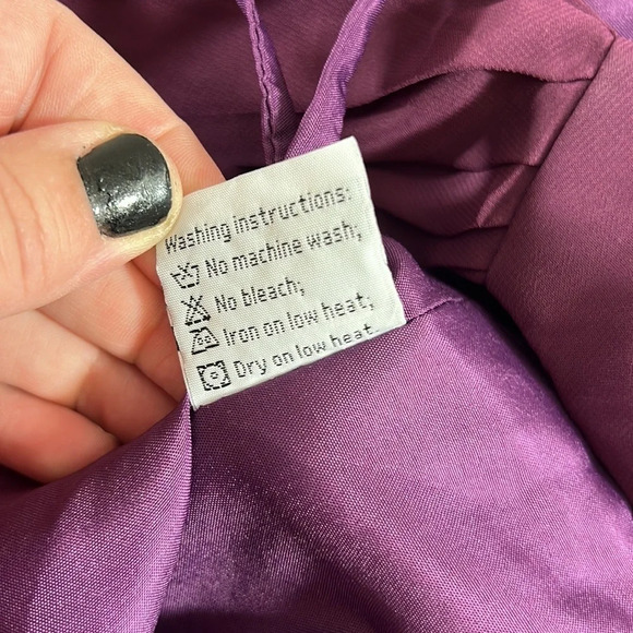 Hebeos Ruched V Neck Pleated Sleeveless Purple Maxi Dress Womens‎ 1X Long Gown - Picture 14 of 14